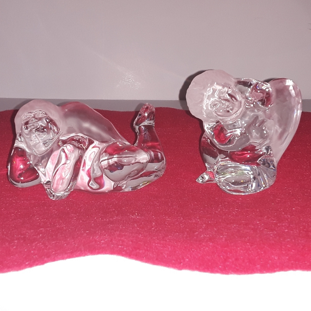 Daum France Crystal Angels (2) - Vintage,  Rare, HTF